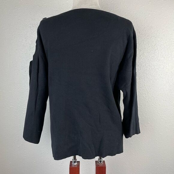 NWT Vince Camuto Black Three Quarter Sleeve Sweater Tip Size S - Picture 4 of 6